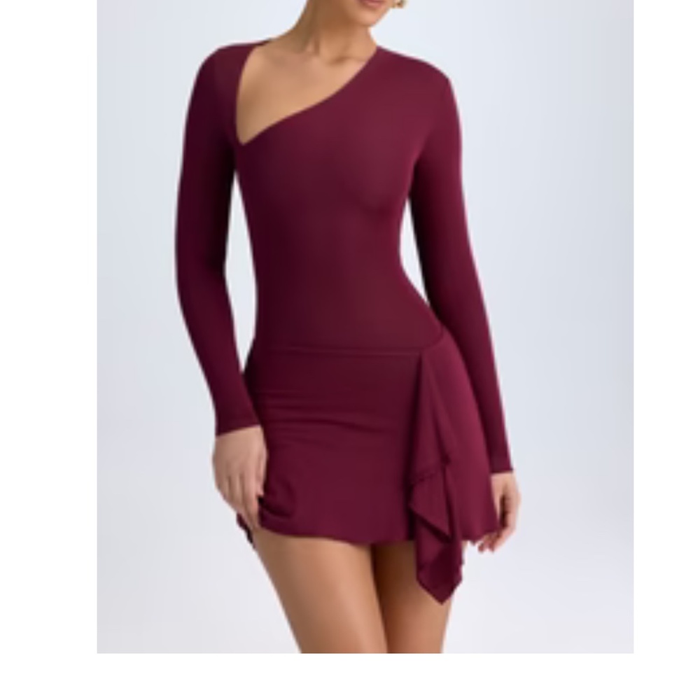 Oh Polly Dona  ADD TO WISHLIST Modal Asymmetric A-Line Mini Dress in Black